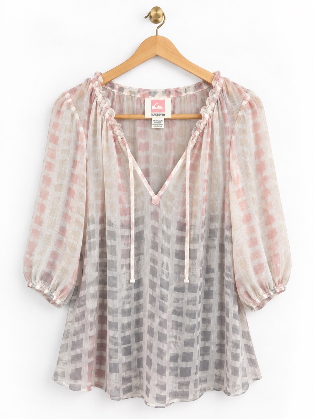 Quiksilver Sheer Geometric Swim Cover Up Tunic XS Beach Resort 2011
